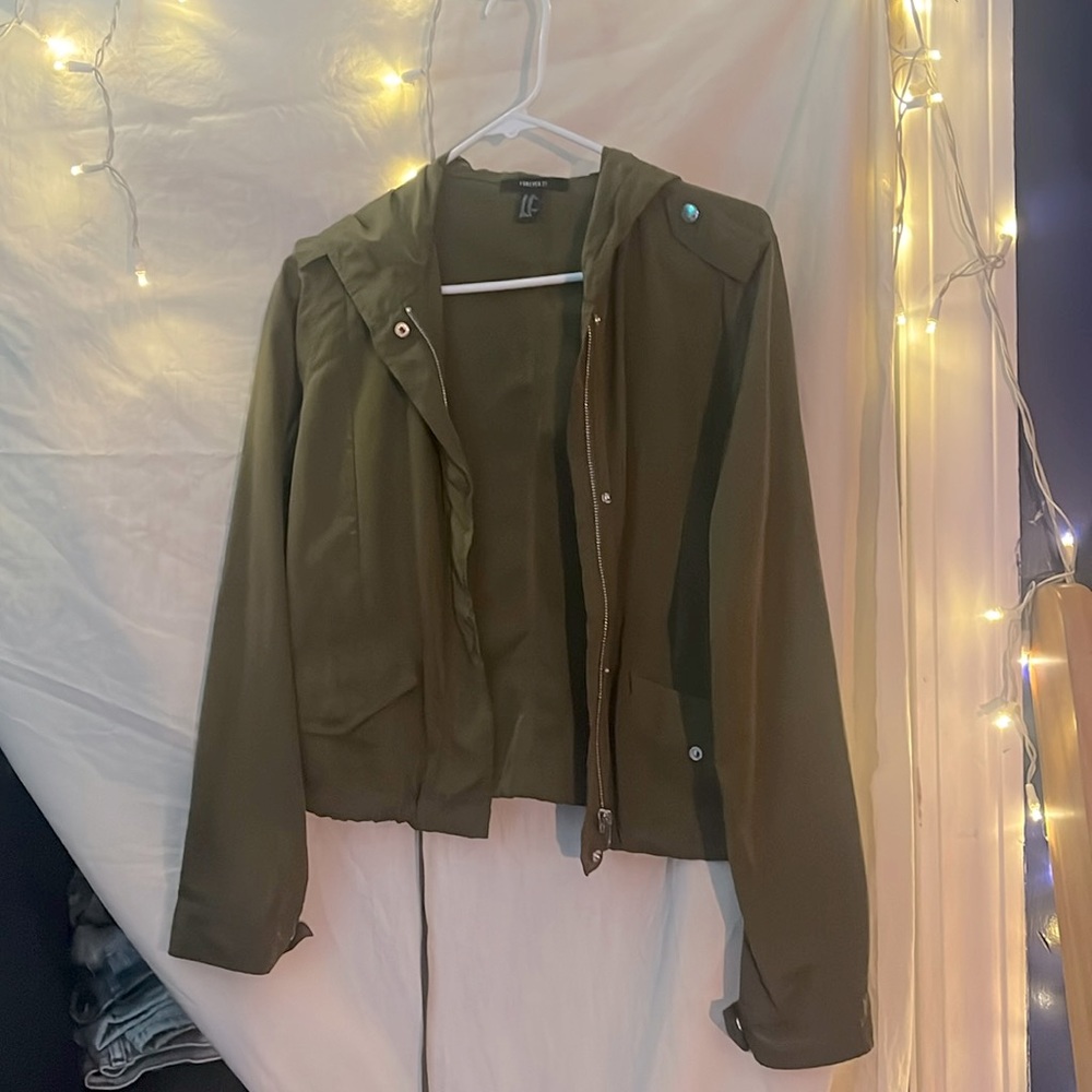 Green Windbreaker Forever 21 Juniors xs